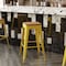 Flash Furniture 30" Yellow Metal Stool-Teak Poly Seat CH-31320-30-YL-PL2T-GG - alternate 2